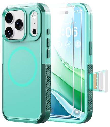 Diverbox Magnetic for iPhone 17 Pro Max Case-(Compatible with MagSafe) Heavy Duty Protection Phone Case with Camera Control Button with Screen Protector Shockproof Drop-Proof 6.9 inch (Teal)
