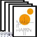 12x16 Picture Frame Set of 4, Black 12x16 Frame Diamond Painting Art High Transparent Wall Gallery Poster Canvas Photo Frames for 12 by 16 inches