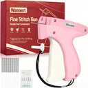 Stitch Gun for Clothes Stitchy Tagging Gun for Clothing Stitchy Quick Clothing Fixer -Includes 1,000 Black Fasteners & 1,000 White Fasteners & 6 Needles(Pink+FloralWhite)