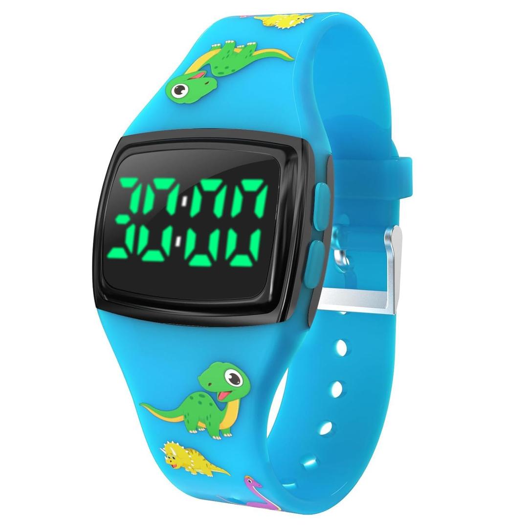 SKYROKU Toddler Potty Training Watch – Magnetic Charging, 5 Timing Modes, Ultra-Long Standby, Cute Dinosaur Design, Music & Flash Reminders, Silicone Strap, Large Dial for Easy Use (Blue)