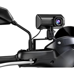 DM01 Motorcycle Dash Cam, 1080P HD Waterproof Camera, IP66 Weatherproof, 140° Wide Angle, Built-in WiFi, Loop Recording，Multiple Mount Accessories with 64GB SD Card Included