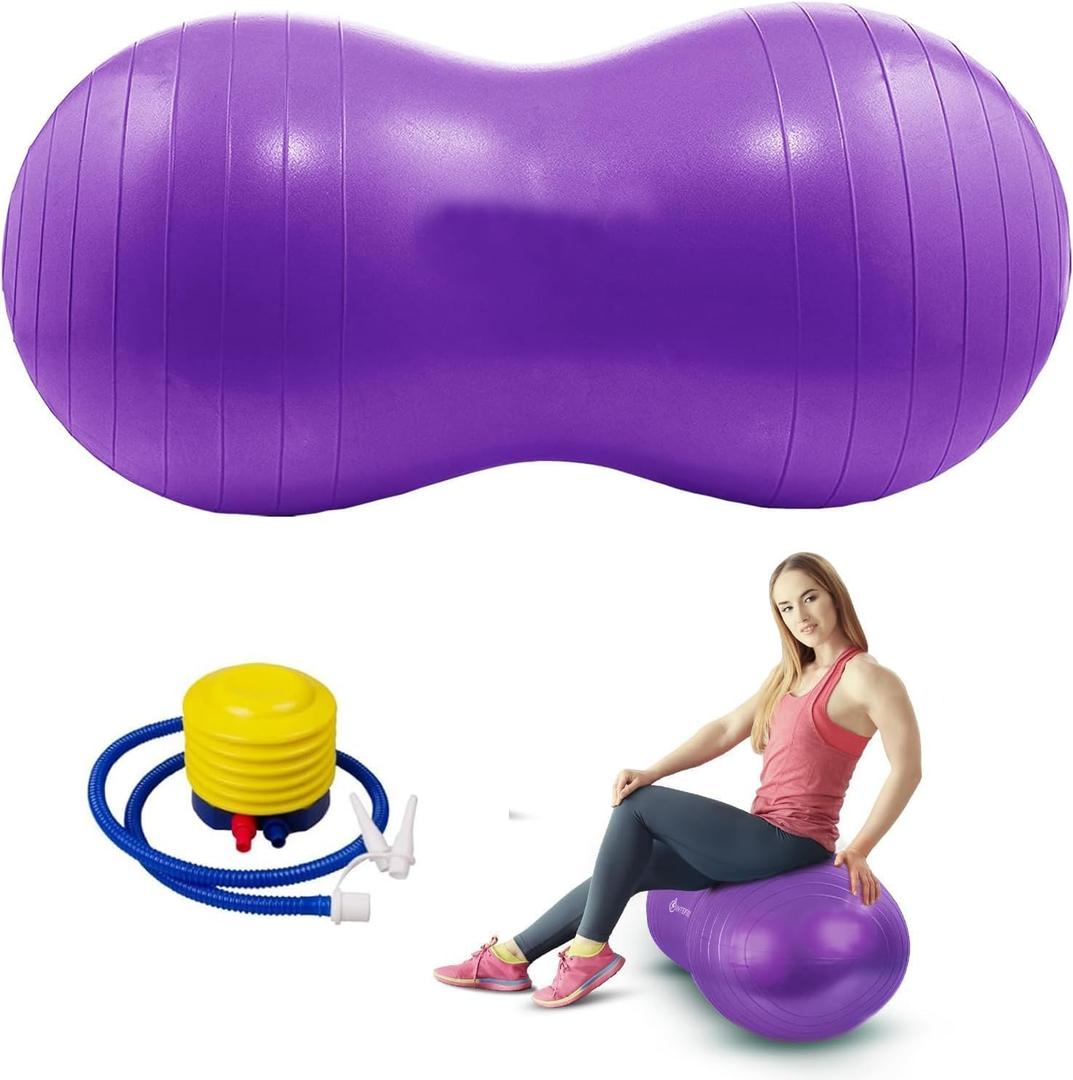 Peanut Ball, Exercise Yoga Pregnancy Ball, Peanut Stability for Kids Therapy ,Labor Birthing ,Core Strength Training with Pump
