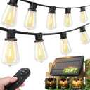 addlon 78(72+6) FT Solar String Lights Waterproof,Patio Lights Solar Powered with Remote & USB Port 3 Lighting Modes 24+2 LED Shatterproof Bulbs Outdoor Lights for Camping Backyard Garden