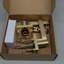 Mega Handles - Prime Entrance Handle, Entry Lever Door Handle, Heavy Duty Square Locking Lever Set for Left or Right-Handed Doors, Interior/Exterior Door Levers - Satin Brass (1 Pack)