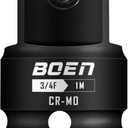 BOEN 3/4"F to 1"M Impact Socket Adapter, Cr-Mo Steel,Socket Adapter Set for Impact Driver Conversions