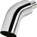 4'' Inlet 8'' Outlet Chrome Plated Diesel Exhaust Elbow Tip | 4 Inch Side Exit Exhaust Tip, 23'' Length Turndown Exhaust Pipe For Pickups, Trucks and Cars