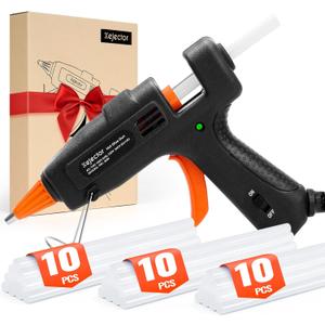 Fireproof Hot Glue Gun, Mini Glue Gun Kit with 30 Glue Sticks, 20W Glue Gun with Transparent Glue Sticks 7 * 130 mm for DIY Arts, Crafts and Quick Repairs