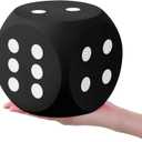 Shappy 6 Inches Foam Dice Fun Filled Large Educational Toy Kawaii Giant Dice Decorative Eva Foam Jumbo Cube Big Square Building Blocks for Game Nights Learning Sessions(Black,1 Pc)