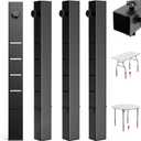 4 Pack Folding Table Leg Extenders, Highly Durable Steel Folding Table Leg Risers, Folding Desk Legs Extensions for Straight｜Bent Legs,3 Levels Adjustable Height Tables Extender Rise 2.3in｜4.3in｜6.3in