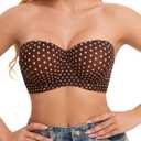 Strapless Bra 40C Bras for Women Push up Coffee & Heart, 40C