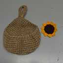 Jute Hanging Basket Wall planters-Small for Plants Succulent Wall Decor, Teardrop Hanging Herb Pot Holder 3 inch Outside Diameter for in/ Outdoor Fence Planter