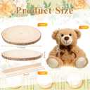 Canlierr 12 Set Bear Centerpieces for Baby Shower Decor Includes Bear Wooden 23-26in Rounds Circles Slices with Stick DIY Craft Birthday Wedding Gender Party Table Decorations, Khaki