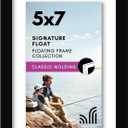 Americanflat 5x7 Floating Picture Frame with Polished Crystal-Clear Glass - Use as 5x7 Picture Frame or Display 3x5 Photo - Signature Float Collection - Photo Frames for Wall Display - Black