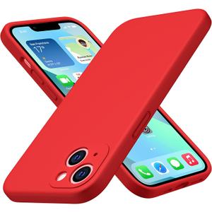 CellEver Heavy-Duty Silicone Case for iPhone 13 [Camera Protection] [Anti-Oil Coating] Military Drop Protection, Soft Scratch-Free Interior, Bright Red