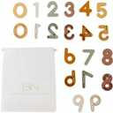 Brooklyn Neutral Boho Aesthetic Silicone Magnetic Numbers 20 Piece Play Set- Non-Toxic Toddler Magnets for Kids, Modern Neutral Educational Math Toys, Number Magnets for Classroom & Playroom