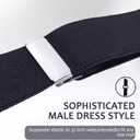 Leather Suspenders, Adjustable Dress Suspenders for Men, for dress pants Jeans Wedding Groomsmen, Adjustable X Back Strap with Swivel Hooks, Stylish and Functional.