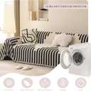 SmoBe Sofa Covers Washable, Chenille Sofa Covers for 3 Cushion Couch, Reversible Non Slip Futon Cover L Shape Sofa Cover, Pet Couch Cover with Tassel, Sofa Slipcovers 71" X 134" - Black