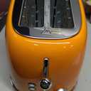 Roter Mond 2 Slice Toaster Retro Stainless Steel with Bagel, Cancel, and Defrost Functions, 6 Bread Shade Settings, Extra Wide Slots and Removable Crumb Tray, Orange