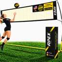 Volleyball Net Training – 12' Wide, Portable Adjustable Height 7.4' to 8' – Includes Ground Stakes, Carry Bag – Indoor & Outdoor Use, Designed by Pro Athletes for Peak Performance
