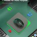 RAPIQUE Bluetooth Wireless Mouse Bluetooth 5.1 & 2.4G Dual Connectivity, Rechargeable USB-C, Silent Click, Ergonomic 6-Button for Windows/macOS/Android/iOS/Laptop/MacBook(Green-to-Black)