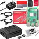 Raspberry Pi 5 16GB Starter Kit with Raspberry Pi 5 Board(16GB RAM),64GB Card Readers Kit,GaN 27W 5.1V 5A Power Supply,ABS Protective case,Active Cooler,4K Micro HD Out Cable,Driver,Manual