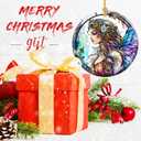 Stained Ceramic Fairy Ornament - Fairy Christmas Ornaments - Christmas Tree Ornaments - Christmas Decorations - Fairy Decor for Office, Room, Home - Holiday Present Ideas - B