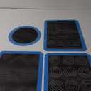 GUY DREAM Pack of 4 Perforated Silicone Baking Mats - 1 Choux, 1 Eclair, 1 Blank for Cookies, 1 10'' Round for Pizza - Non-Stick Reusable Oven Liner 11-4/5" x 15-3/4"