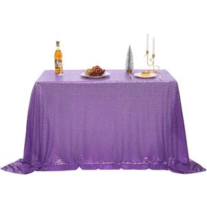 nanbowang Sequin Tablecloth - Light Purple Table Cloths for Parties Rectangular Table Cover Overlay Sequin Fabric Table Linens Birthday/Baby Shower/Tea Party Decor (50" x 50" (Square))