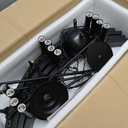 Wagon Wheel Chandelier 32" 12-Light, Round Black Chandeliers Farmhouse Modern Wagon Wheel Light Fixtures, for High Ceiling Dining Living Room, Foyer, Entryway