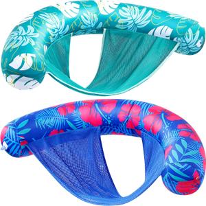 Sloosh Pool Floats Adult, 2 Pack Inflatable Noodle Chair with Sling Soft Fabric, Floating Pool Float Lounge for Summer Water Fun