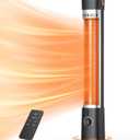 32" Outdoor Heaters for Patio, 1500W Infrared Electric Heater Outdoor with Remote, 9H Timer, 60 Oscillation, Tip-Over/Overheating Protection, for Porch Garage Gazebo Indoor Use, Black