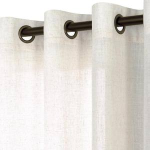 KOUFALL 45 Inch Length Short Sheer Curtains for Bedroom Kitchen Window,Linen Farmhouse Curtains for Small Bathroom Windows with Grommet,Cream Beige (52"W x 45"L (Pack of 2), Natural)