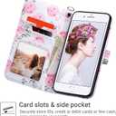 ULAK Compatible with iPhone 8 Plus/7 Plus Wallet Case for Women Girls, Premium PU Leather Flip Cover with Card Holders, Kickstand Feature Protective Purse Case 5.5 Inch,Floral