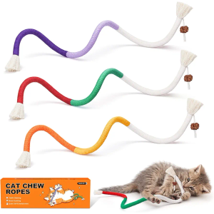 Potaroma Cat Toys Chew Ropes 3Pcs with Refillable Natural Catnip, Safe Teeth Cleaning Toy for Indoor Kittens, Interactive Cat Nip Kitty Toys for All Breeds 19.5 Inches Potaroma Cat Toys Chew Ropes 3Pcs with Refillable Natural Catnip, Safe Teeth Cleaning Toy for Indoor Kittens, Interactive Cat Nip Kitty Toys for All Breeds 19.5 Inches