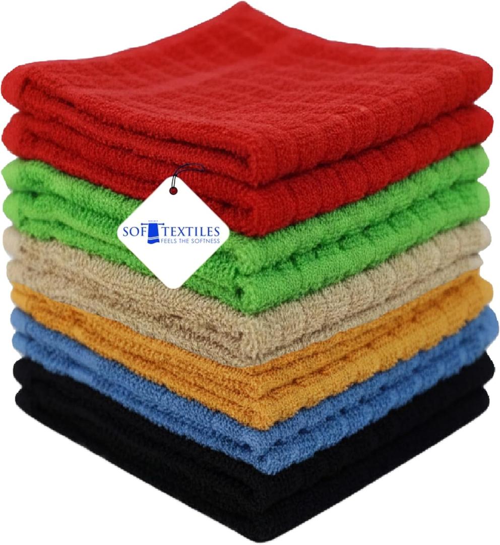 Kitchen Towels Set of 12 (15x25 Inch) Cotton Dish Towels, Super Absorbent & Soft Kitchen Hand Towel, Dish Towels, Tea Towels & Bar Towels for Kitchen Drying & Cleaning