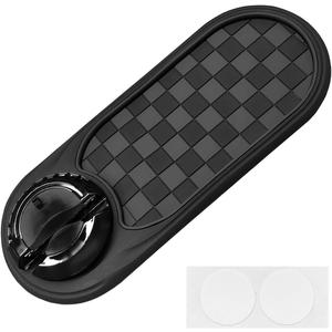 Multifunction Car Anti-Slip Mat, Rotatable Vehicle Phone Holder with Temporary Parking Number, Universal Auto Dashboard Organizer Pad Accessory for Phones, Sunglasses, Keys (Grey/Black)