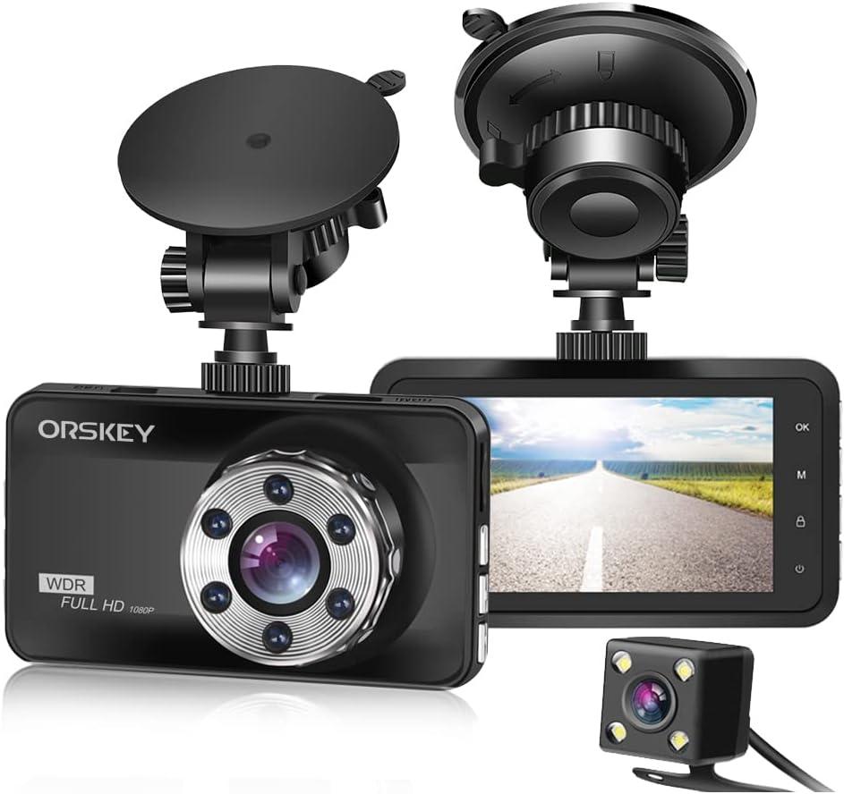 Dash Cam Front and Rear 1080P Full HD Dual Dash Camera in Car Camera Dashboard Camera Dashcam for Cars 170 Wide Angle with 3.0" LCD Display Night Vision and G-Sensor