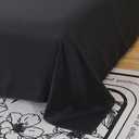 Flat Sheets 2 Pack - Hotel Quality Flat Bed Sheets - Brushed Microfiber - Ultra Soft & Breathable - Wrinkle-Free - Easy Care - Flat Sheets Only (Black, Full-2Pack)