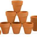 Fcacti 1.5 Inch Terracotta Pots Pack of 10 - Mini Clay Pot with Drainage Hole for Tiny Cactus Herb lithop, Succulent Nursery Pots for Home Garden Table DIY Hand Craft Gift Decoration