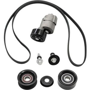 Belt Tensioner and Idler Pulley V-Ribbed Belt Kit Compatible with Forte 10-13 Optima 11-16 Santa Fe 10-12 Sonata 11-14 Tucson 11-13 2.0L 2.4L 2010-2016 2528125000 252122G760