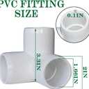 8Pack 1-1/4 PVC Fittings, 3-Way Elbow Fittings for Heavy Duty Furniture, Grade SCH40 3-Way PVC-Elbow Side Outlet Tees, 90 Degree Corner Elbow Fitting for Greenhouse Frame Tent Connections