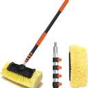 Buyplus 12FT Car Wash Brush with Long Handle, 12-Inch Soft Bristle, with Aluminium Telescoping Pole, for Cleaning Car, SUV, RV, Boats, House Siding, Floors, Solar Panels, and More