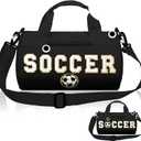 Black Soccer Bag for Girls Gym Sport 13x7 Inch Small Duffle Travel Dance Gymnastics Bags for Toddler Kid Girls Teens Student Athletes Workout