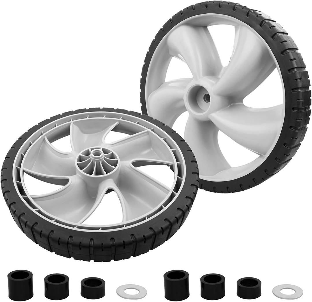 HQPASFY 490-324-0002 Rear Wheels 12 Inch Rear Wheels 12x1.75" Plastic Wheel Compatible with Craftsman Lawn Mower, 2 Pack
