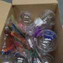 32 Pieces Science Party Theme Cups Set with Silly Loop Straws, Plastic Reusable Conical Flask Round Bottom Flask Shape Bottles and Funny Colorful Drinking Straws for Science Party Decorations