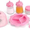 Melissa & Doug Mine to Love Baby Food & Bottle Play Set for Feeding Dolls Baby Doll Feeding Set, Disappearing Milk Bottle Toy for Kids 3+ (14.3 x 11.2 x 2.8, Multi-color)