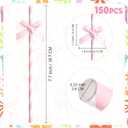 Potchen 150 Pcs Bow Straws Bulk Disposable Paper Bow Striped Drinking Straws for Graduations Cake Decorations Birthday Bridal Shower Wedding Bachelorette Baby Shower Party Supplies (Pink)