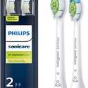 Philips Sonicare Genuine W DiamondClean Replacement Toothbrush Heads, 2 Brush Heads, White, HX6062/65 2 Count (Pack of 1)
