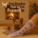 French Bulldog Gifts Set Includes French Bulldog Sock, Makeup Bag, Bracelets, Stickers -Frenchie Gifts for Women (One Size)