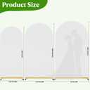 Arch Backdrop Stand with Cover Set, 7.2FT,6.6FT,6FT Gold Metal Wedding Arch for Ceremony, Heavy Duty Balloon Arch Stand with White Spandex Cover for Birthday Party, Baby Shower, Graduation